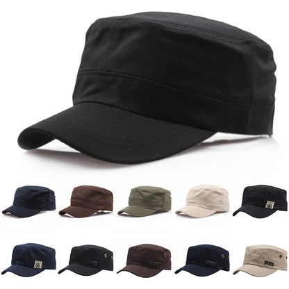 Solid Color Adjustable Military Hat Unisex Retro Plain Cotton Baseball Cap Fashion Casual Outdoor Breathable Hiking Hunting Hat