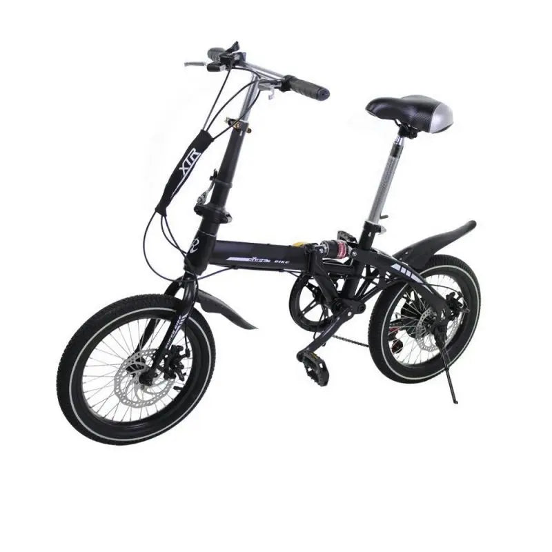 Bicicleta dobrável, roda de 16" x 2,12 cm, transmissão de 7 velocidades, velocidade ajustável e variável