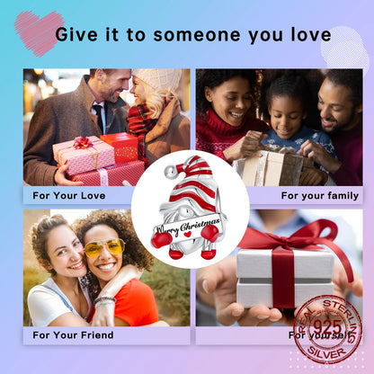 925 Sterling Silver Merry Christmas Yuletide Santa Claus Beads Pendant Charm Fit Original Charm Bracelets Women DIY Jewelry Gift