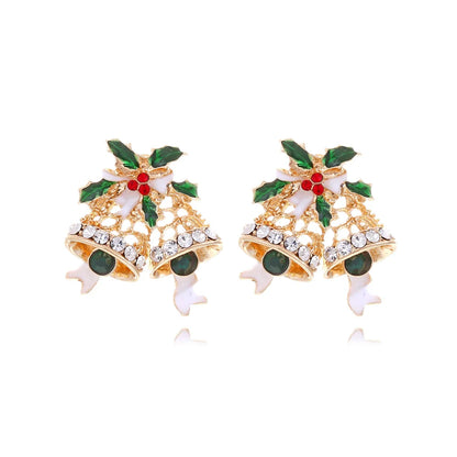 Christmas Jewelry Rhinestones Elk Earrings Christmas tree Drop Earrings for Woman Xmas Accessories Ear Studs Gifts