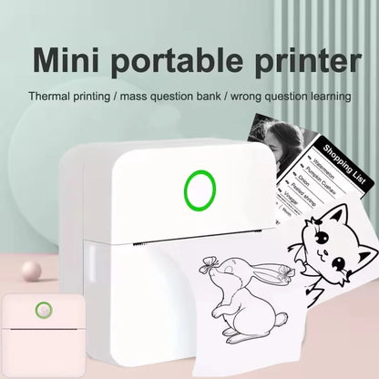 Mini Portabl Printer Inkless Sticker Maker, Free Cut Small Pocket Printer, Portable Thermal Printer for Photo Journal Notes Memo
