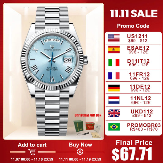 PAGANI DESIGN DD36 2025 Men Luxury Automatic Mechanical Watch Sapphire Stainless