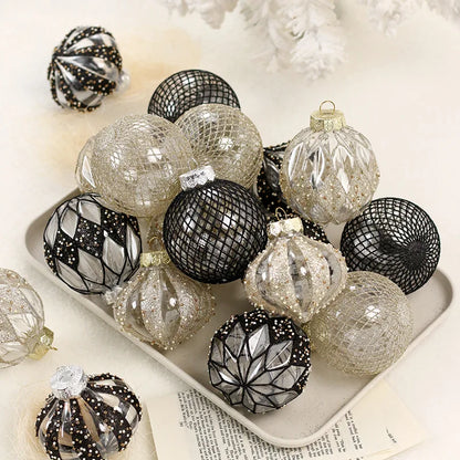 8cm PET Clear Decorative Christmas Ball Christmas Tree Ornament Sequin Christmas Decorative Ball Xmas Ornaments Home Decor