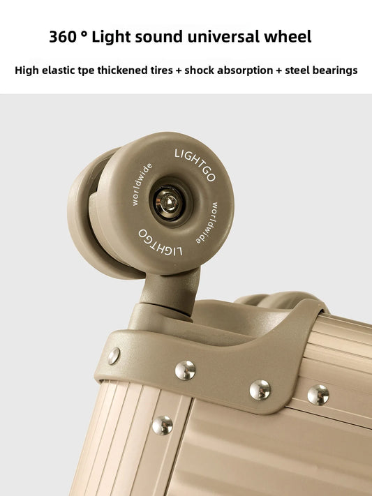 LIGHTGO Aluminum Magnesium Alloy Suitcase 20 Inch Carry On, TSA Lock Hardcase Business Travel Luggage