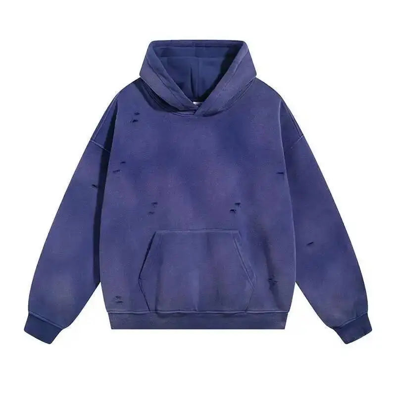 IEFB Washed Male Set Sweatshirt Sweatpants Splash-ink White Spray Dye Velvet Hoodies Autumn Spring New Trendy Male Wear 9W125