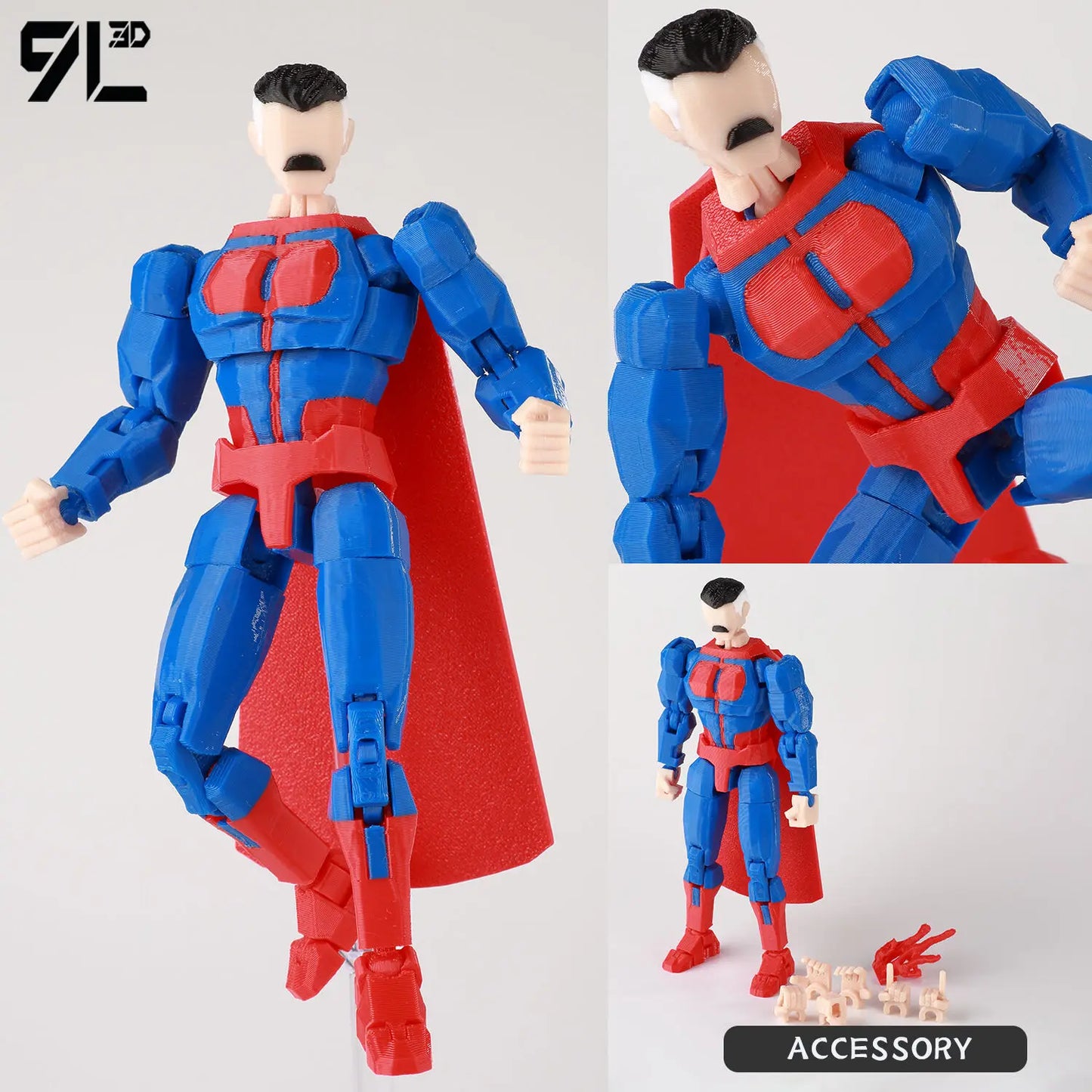 9L3D Lucky 13 Invincible Boy Conquer Omni Action Figure 3D Printed Anime Model Multi-Jointed Poseable Collectible Toy Gift Fan