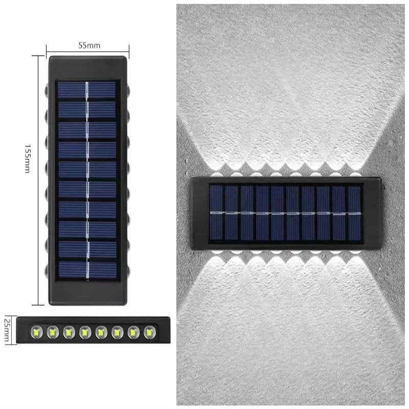Solar Wall Lamp Outdoor Waterproof Solar Lights Up And Down Convex lens Lighting For Garden Street Landscape Balcony Outdoor Dec