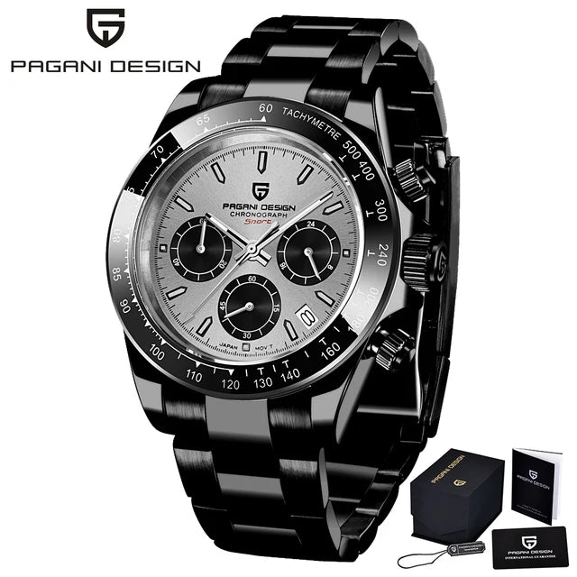 PAGANI DESIGN V2 40mm Men’s Quartz Watch Sapphire Chronograph Stainless Steel
