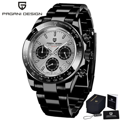 PAGANI DESIGN V2 40mm Men’s Quartz Watch Sapphire Chronograph Stainless Steel