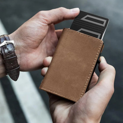 YATBEST Men's RFID Wallet – Ultra-Thin Tri-Fold Zipper Coin & Card Holder