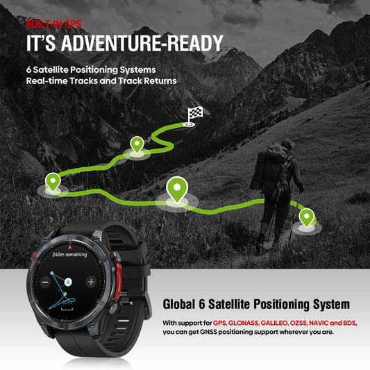 NEW 2025 Zeblaze Stratos 4 GPS Smartwatch 1.43" AMOLED Compass Voice Call