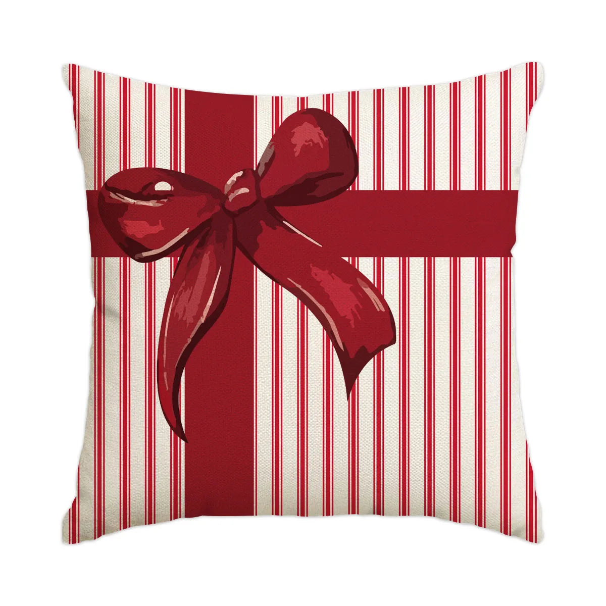 1pc/4pcs Christmas Pillow Cover, Black and Red Buffalo Plaid Celebration Christmas Tree Snowflake Decoration Sofa Cushion Cover