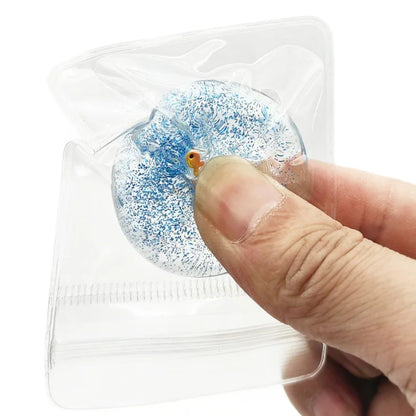 Ocean Planet Squishy Fidget Toy Soft Cute Little goldfish Pinch Decompression Toy Planet Sequin Anti-Anxiety toy for Kids Gifts