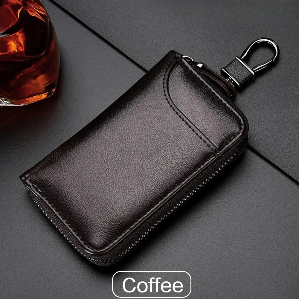 Genuine Leather KeyChain Key Bag Unisex Multifunction Wallet Car Housekeeper Pouch