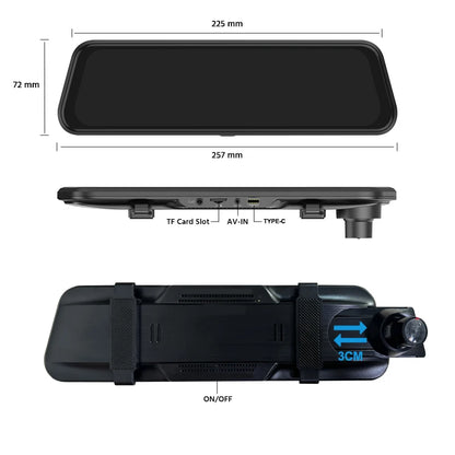 Yangood VisionX Pro – 2.5K Smart Dashcam Mirror with GPS, Wi-Fi & Night Vision