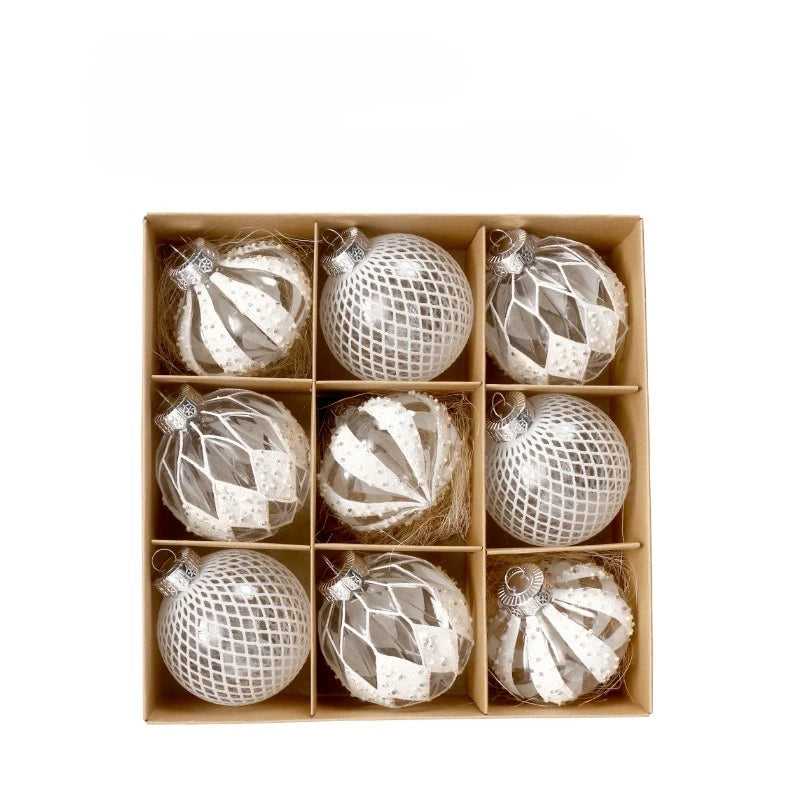 8cm PET Clear Decorative Christmas Ball Christmas Tree Ornament Sequin Christmas Decorative Ball Xmas Ornaments Home Decor