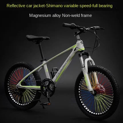 FJ magnesium alloy luminous Ximano variable speed shock-absorbing full bearing mountain bike for young adults 22 inch road bikes