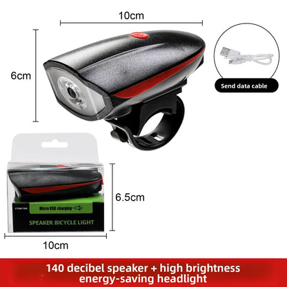 Bicycle Light Charging Night Riding Flashlight with Electric Horn Bicycle Accessories Cycling Equipment Headlights