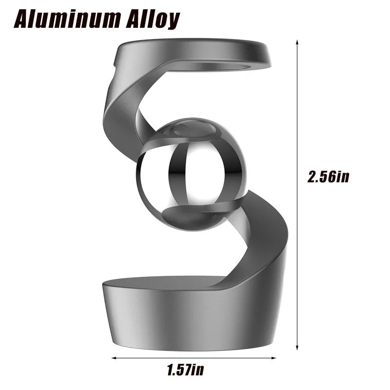 Desktop Rotating Gyroscope Finger Fidget Spinner Toy All Aluminum Alloy Spinning Gyro Silver Metallic Accents For Adults Gift