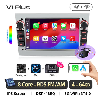 Junsun 4G Wireless CarPlay for Apple Android Auto Car Radio for Opel Astra Vectra Vauxhall Antara Zafira Corsa Vivaro Meriva RDS