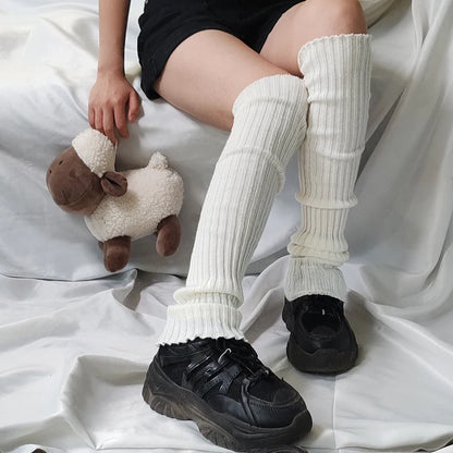 Y2K Lolita Leg Warmers Gothic Long Socks Women's Leggings Gaiters Knee Goth Socks Knitted Cuffs Ankle Warmer JK Girls Foot Cover