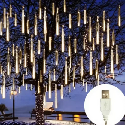 30/50cm Solar LED Meteor Shower Rain Lights Holiday String Lights Waterproof Garden Light Christmas Wedding Decoration