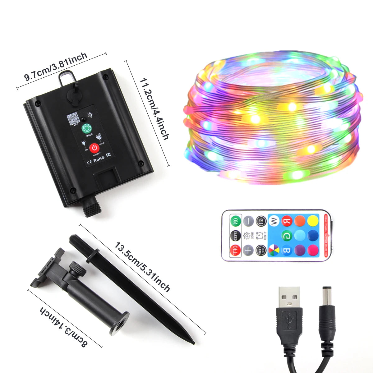 20M RGBIC Fairy String Light Solar Bluetooth Waterproof Garland Christmas String Lamp Smart Dreamcolor for Christmas Party Home