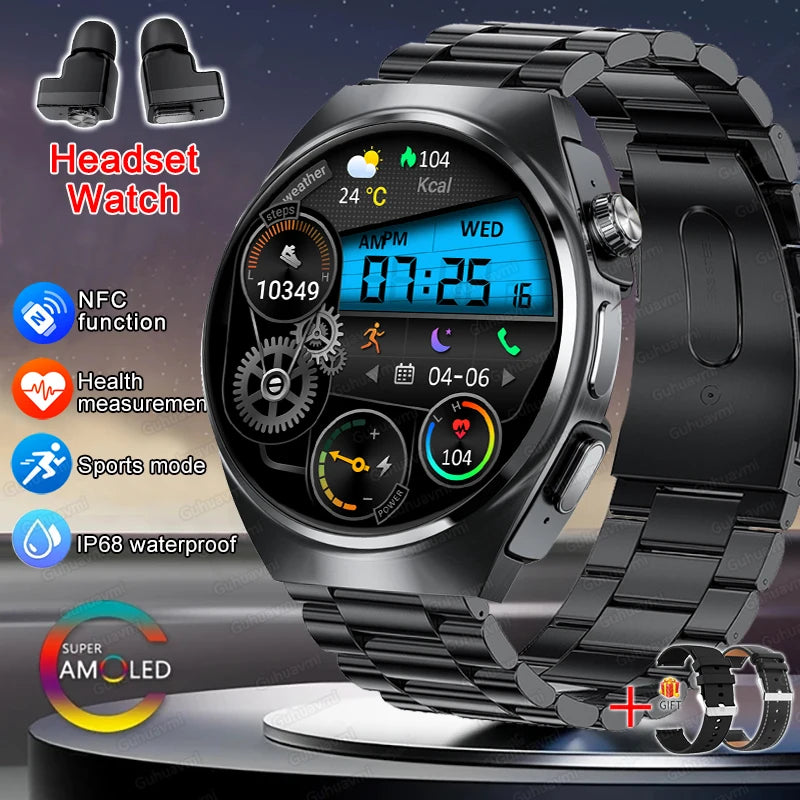 For Man Women New 2 in 1 Smart Watch With Earbuds Smartwatch TWS Bluetooth Earphone Heart Rate Blood Oxygen Monitor Sports Watch