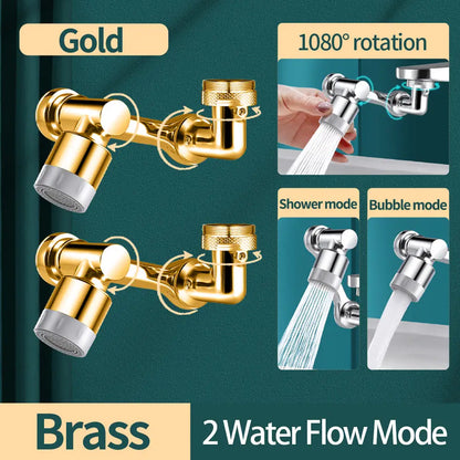 Gold mechanical arm universal faucet face wash basin splash proof extension connector can be rotated bathroom Fauce water nozzle