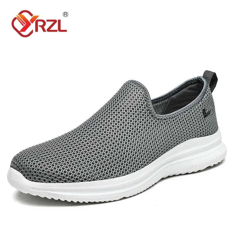 YRZL Men's Sneakers Breathable Unisex Casual Shoes Outdoor Non-Slip Mesh Loafers Walking Lightweight Fashion Male Tennis Shoes