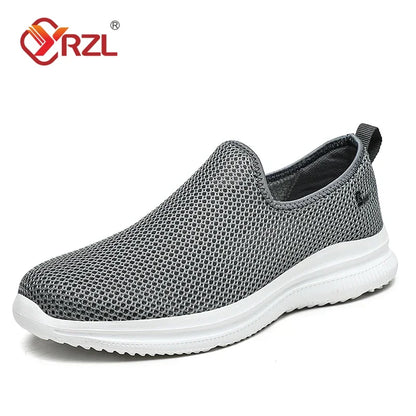 YRZL Men's Sneakers Breathable Unisex Casual Shoes Outdoor Non-Slip Mesh Loafers Walking Lightweight Fashion Male Tennis Shoes