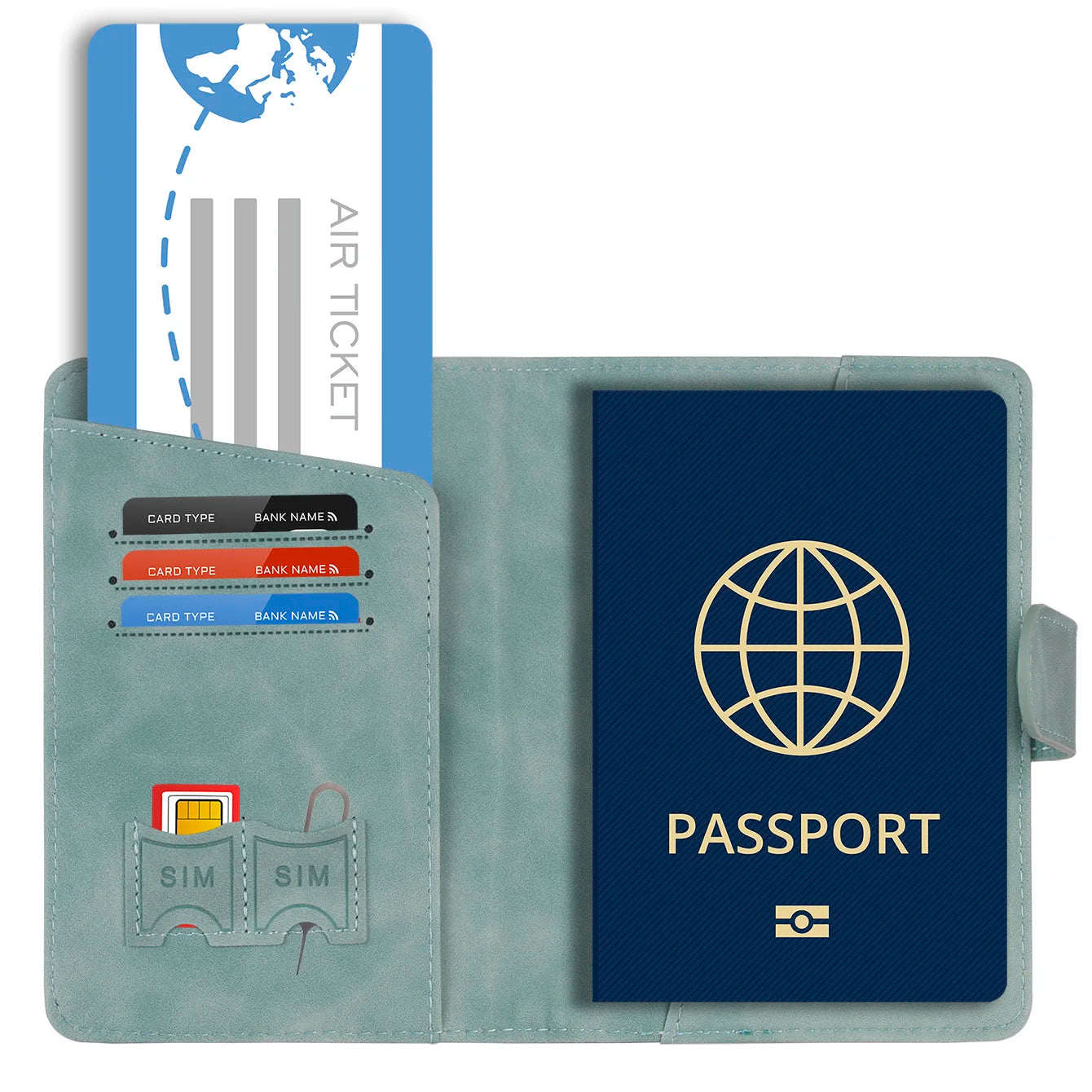 RFID Passport Holder Cover Wallet – Leather Travel Card Case for Men & Women