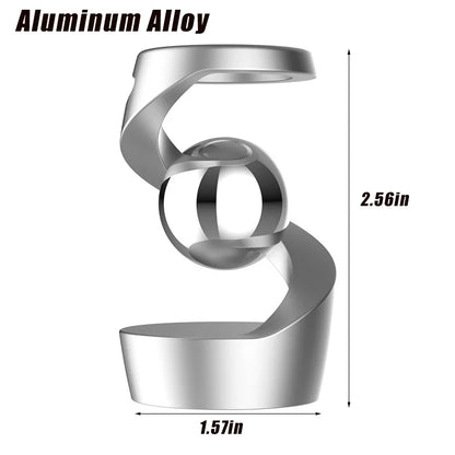 Desktop Rotating Gyroscope Finger Fidget Spinner Toy All Aluminum Alloy Spinning Gyro Silver Metallic Accents For Adults Gift