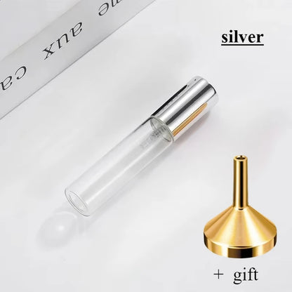 10-5PCS 5ML/10ML/15ML Refillable Portable Glass Perfume Bottle Empty Cosmetics Bottle Sample Test Tube Travel Cosmetic Tool Set