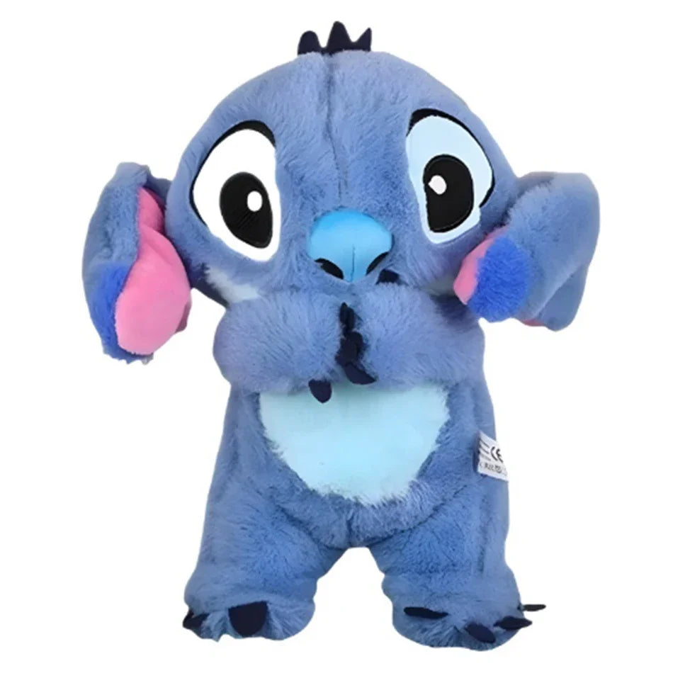 Pink/Blue Stitch Plush Doll - Breathing Light & Music, Cute Anime Soothe Toy for Babies/Kids, Ideal Christmas/Birthday Gift