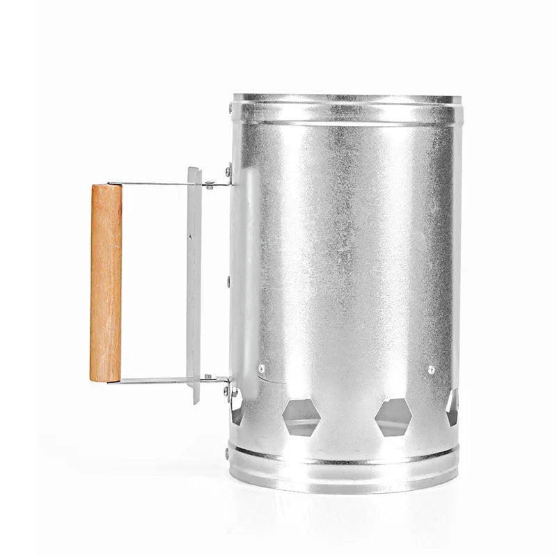 Portable Charcoal Ignition Bucket / Chimney Starter – Stainless Steel Barrel