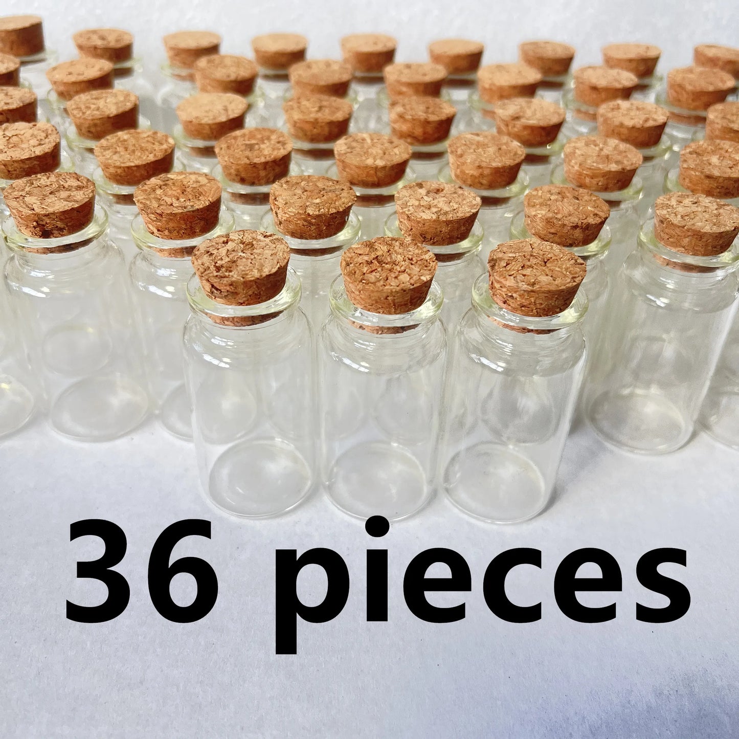 15/36/70 pcs 25ml Glass Bottles Cork Stopper Tiny Test Tube Jars Clear Mini Containers DIY Wedding Favors Wishing Bottles