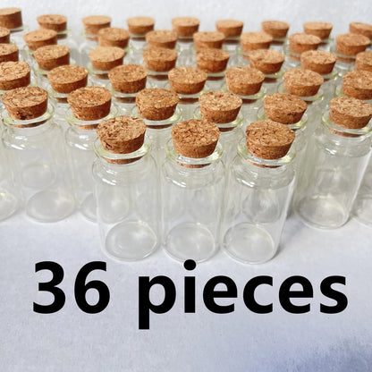 15/36/70 pcs 25ml Glass Bottles Cork Stopper Tiny Test Tube Jars Clear Mini Containers DIY Wedding Favors Wishing Bottles