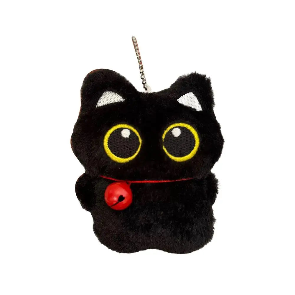 Cute Black Cat Plush Doll Pendant Toy Cartoon Soft Plush Toy Keychain Car Key Backpack Bag Decoration Kawaii Gift For Boys Girls