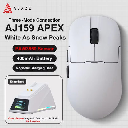 AJAZZ AJ159 APEX/AJ159PRO Wireless Gamer Mouse with RGB Magnetic Charging Base Lightweight  AJ159P Gaming Mouse for PC Laptop