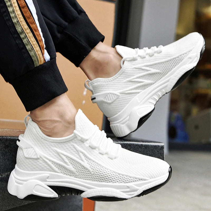 Sneakers Men Elevator Shoes Height Increase Shoes For Men Casual Insole 10cm 8cm 6cm Optional Heels Moccasins Taller Male Sports