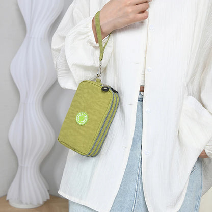 Fashion Solid Color Triple Zipper Wallet – Large Capacity Ladies Coin & Phone Purse