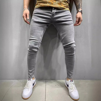 High Quality Stretch Elastic Skinny Jeans Men European American Classic Solid Washed Denim Pant Casual Pantalones Hombre Joggers