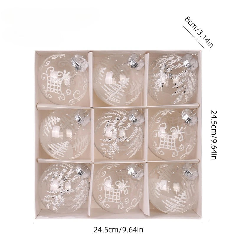 8cm PET Clear Decorative Christmas Ball Christmas Tree Ornament Sequin Christmas Decorative Ball Xmas Ornaments Home Decor