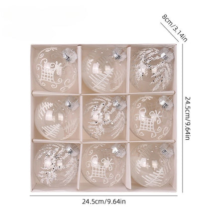 8cm PET Clear Decorative Christmas Ball Christmas Tree Ornament Sequin Christmas Decorative Ball Xmas Ornaments Home Decor