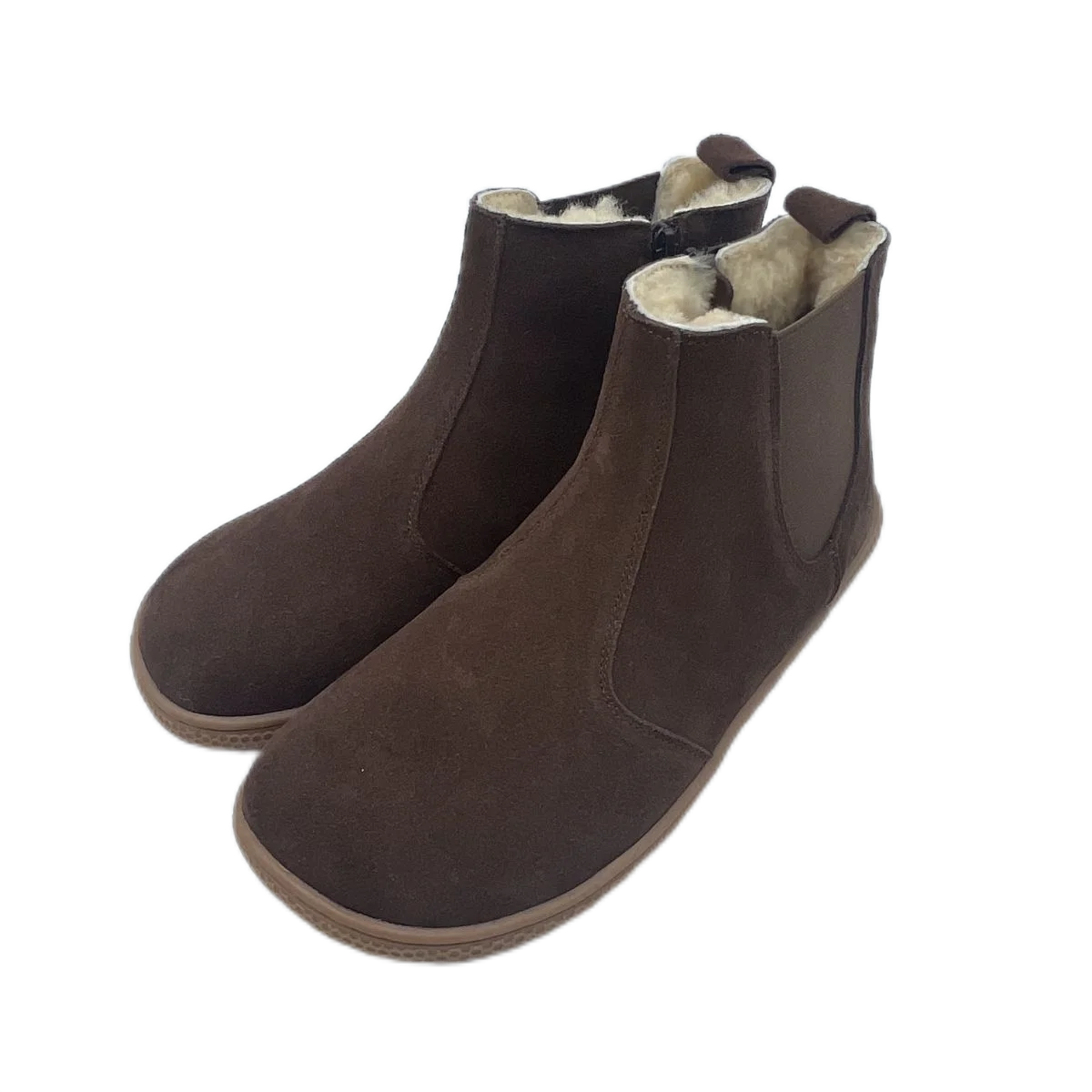 Tipsietoes Top Brand Barefoot Chelsea Genuine Leather Winter Boots With Warm Real Natural Fur Linning And Insole For Women