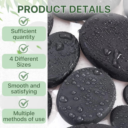 10-Piece Black Hot Stone Massage Set Spa Stones for Body Relaxation Home or Pro Use