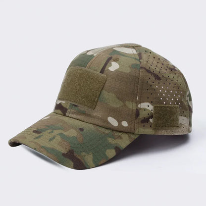 1Pcs Men Camouflage Baseball Cap with Velcro Autumn Sun Hat for Hunting Fishing Hiking Outdoor Sports Easy for Hold Sunglasses
