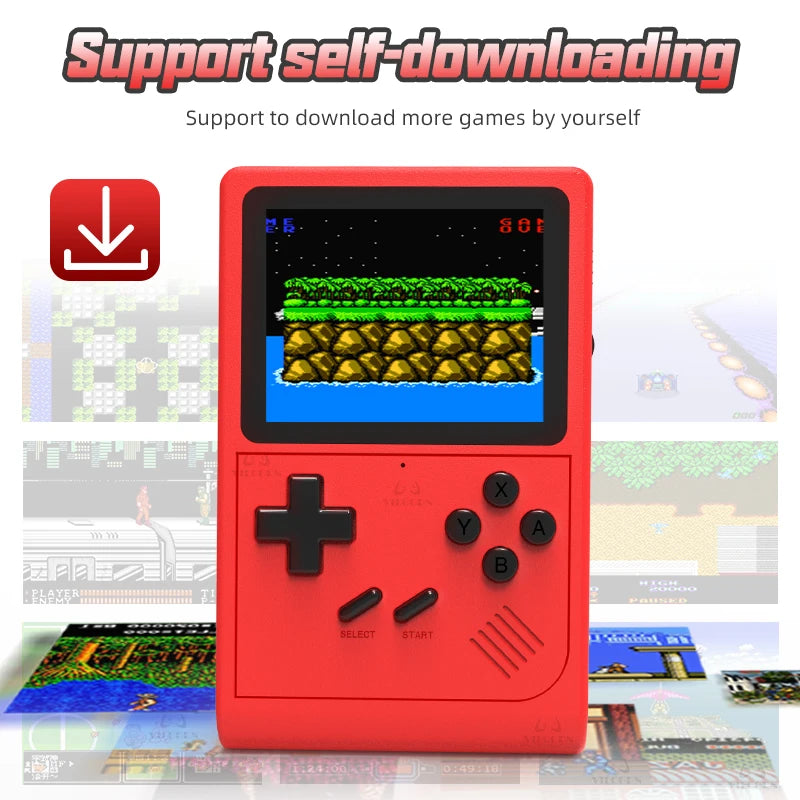 GB300 Portable Handheld Game Player 3.0 inch Screen TV Video Game Console AV Output Retro Game Console Built-in 8G 6000+ Games