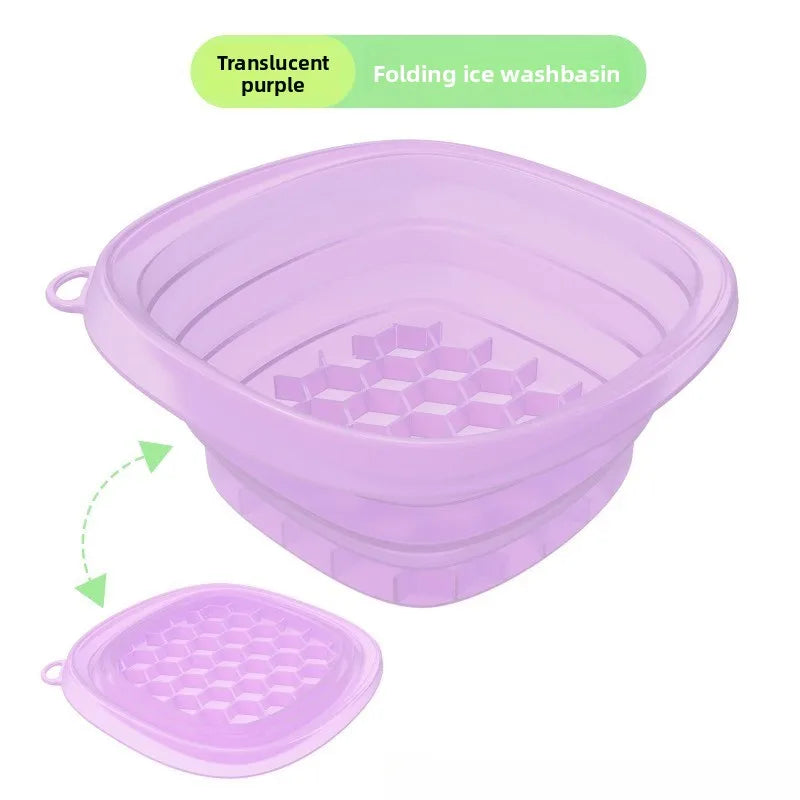 Collapsible Silicone Face Basin Ice Therapy Beauty Spa Container Home Use